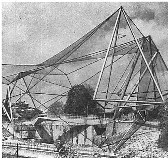 One-sided result of the mechanistic way of understanding order: Buckminster Fuller's tensegrity structure. The goal of least-weight structures dominates the order.