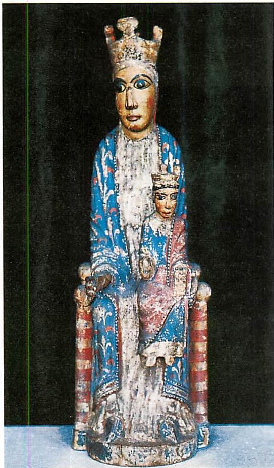 12th-century Catalan Madonna, painted wood