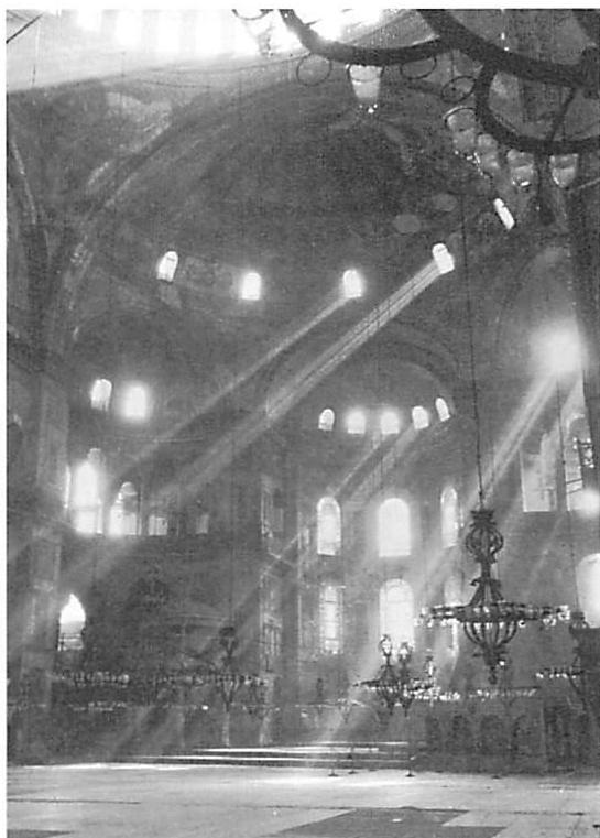 Hagia Sophia, Istanbul: the sunbeams are essential centers in the wholeness.
