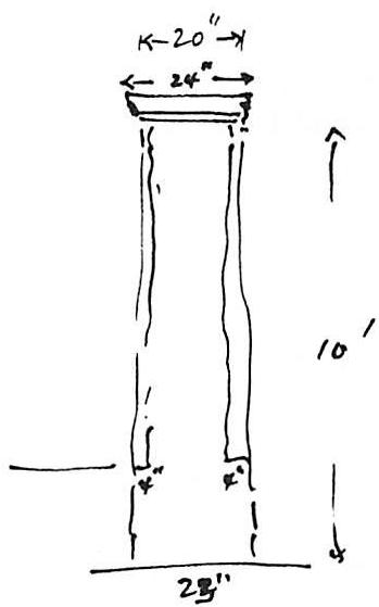 A single column with chamfers