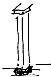 Step 3: We make smaller centers at the ends of the column, a base and a capital. The column again becomes slightly stronger as a center.