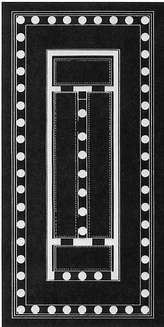 Floor plan of the Temple of Hera, Paestum, 550 B.C.