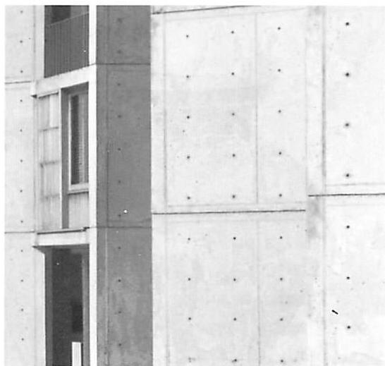 Concrete wall. A jump in scale of 2000 to 1 from panel to bolt-heads, too huge to create levels of scale effectively at all.