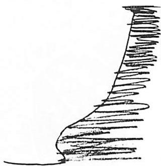 Shape of positive space formed next to the tea-bowl