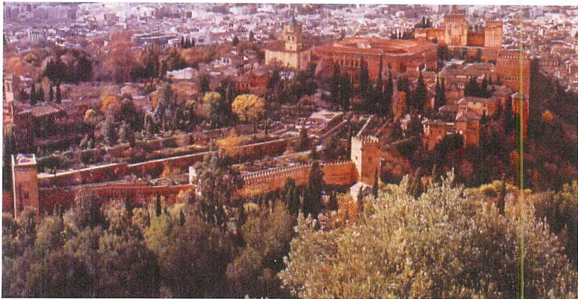 Granada: the Alhambra and the gardens of the Generife. The order is entirely asymmetrical in the large, but is covered with a multitude of local symmetries.