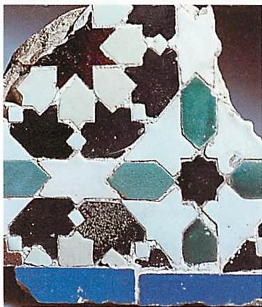 Previously shown fragment of the Alhambra tilework: its local symmetries are evident