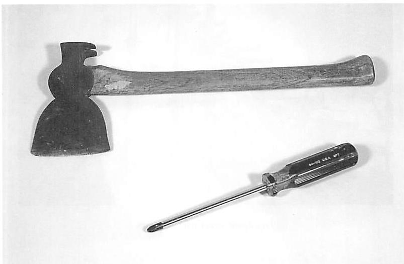 An ax and a screwdriver