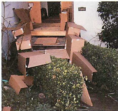 A rough attempt at making the garden path straight toward the house.