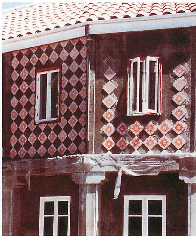 Two versions of the way the tile repeat might meet the window, before the final tile work was set. Though unusually hard to decide, it slowly became clear that the right-hand version created an atmosphere of greater wholeness in an observer, and that was the one we chose. The extra gray space around the window, though at first sight less complete and less perfectly made, induced a greater feeling of relatedness than the left-hand example which was more conventional, and more 