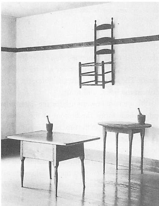 The chair hanging on the peg