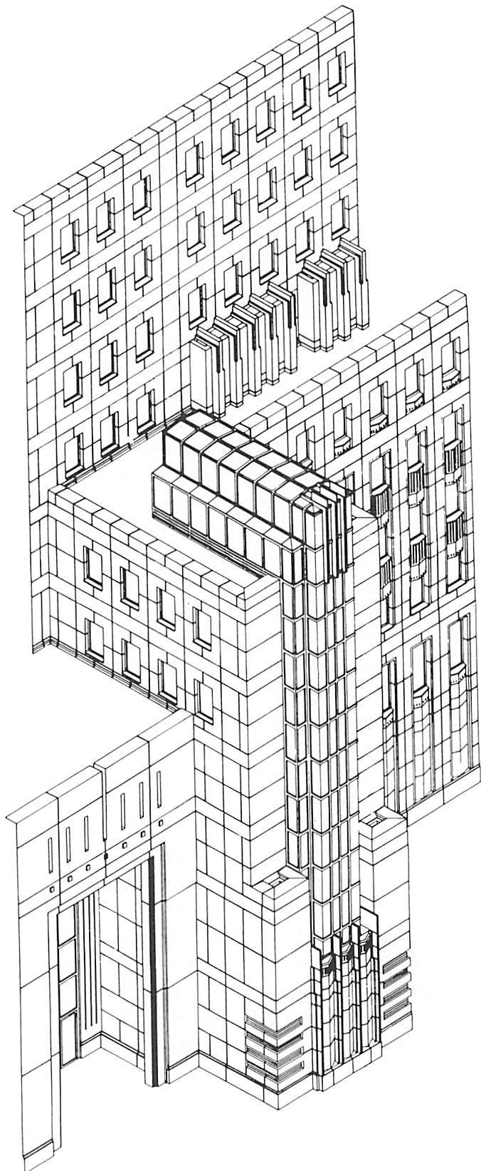Our mechanized process: a building designed and made by a process which is mechanical