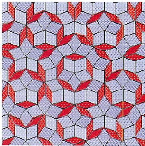 Quasicrystal tiling discovered by Roger Penrose, and occurring naturally in certain metallic crystals