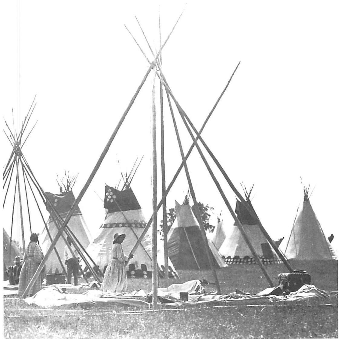 Building a tipi among the Blackfeet: The form is defined by, created by, the steps of the process.