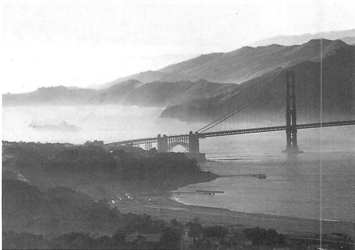 The Golden Gate Bridge: how beautifully it preserves the structure of the western entrance to the San Francisco Bay.