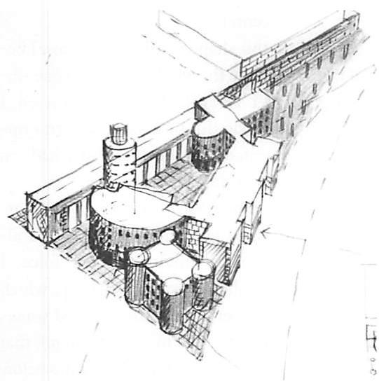 Diagram showing the geometric elements, heavily shaped, but without actual life