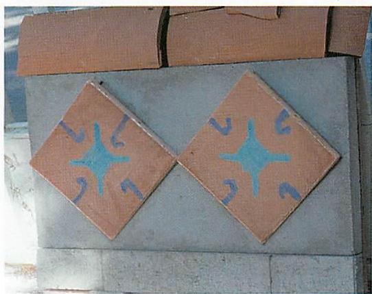 (3) Ornamental tile with a cross shape