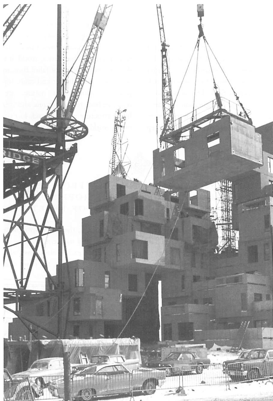 Habitat, built in the 1970s by my friend Moshe Safdie. This structure was a breakthrough at the time. It was intended to provide uniqueness to individual apartments, while also being modern, efficient, and sophisticated. Unfortunately, it does not have the deep structure of true living structure. Instead its repetition, unlike that visible in the living structure of Jerusalem, and though a serious effort, was actually still banal and deadening in spite of the serious effort made.