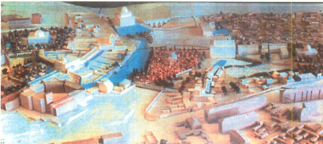 A model of the new city center for Samarkand built for the Aga Khan competition. This model embodied, in diagrammatic form, the geometric meaning of the pattern language we wrote for Samarkand, 1983.