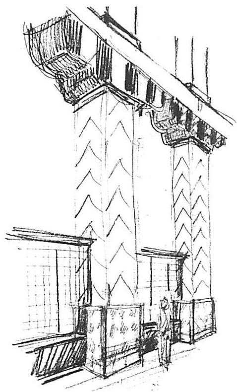 My original sketch of the columns