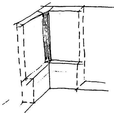 Perspective view of the chamfered corner