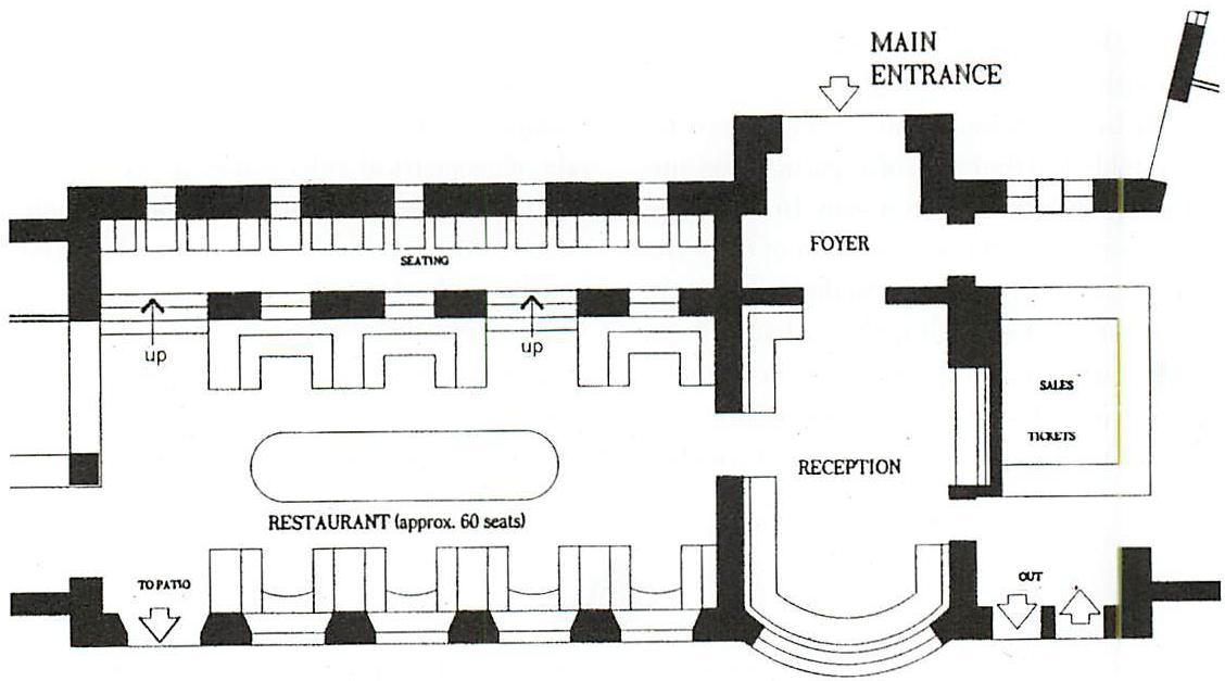 The plan of the Visitor's Centre at West Dean, showing the massive walls