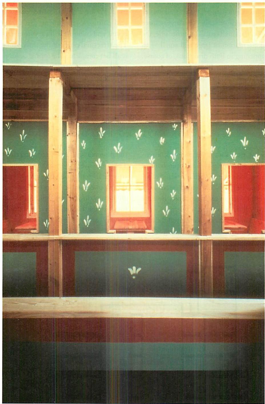 The main building interior, where the regularity of the array is visible, and dominates