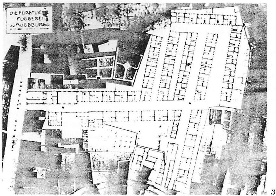 Aperiodic grid visible in the ground plan of the Fuggerei, Augsburg