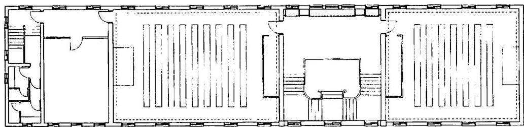Upstairs plan of the Northwest college building, Eishin campus, 1987.