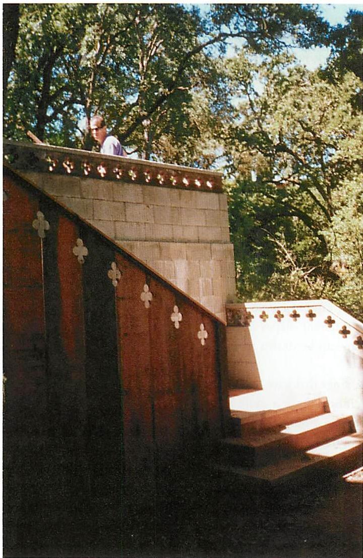 Unfolded geometry: A stair on the George house, 1998. Christopher Alexander and Randy Schmidt