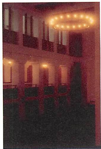 Simple light as it now hangs in the Great Hall