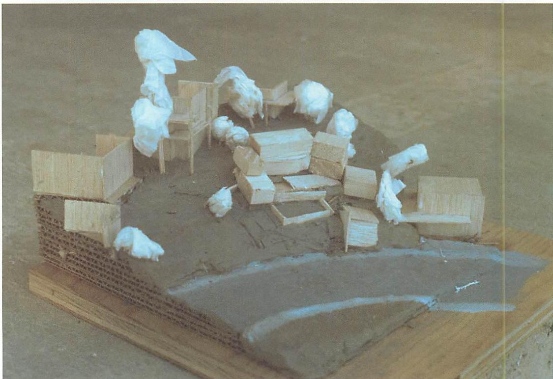 Roughest sketch model in modeling clay and balsa wood