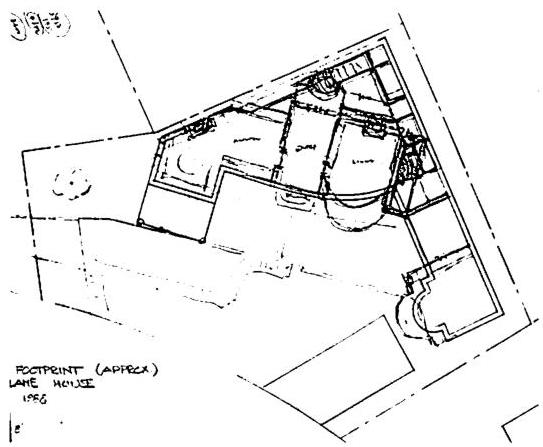 First-floor plan sketch with its major centers worked out.