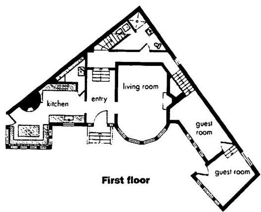 First-floor plan as finally built