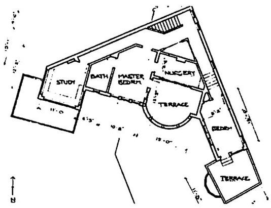Upstairs plan as drawn for building permit