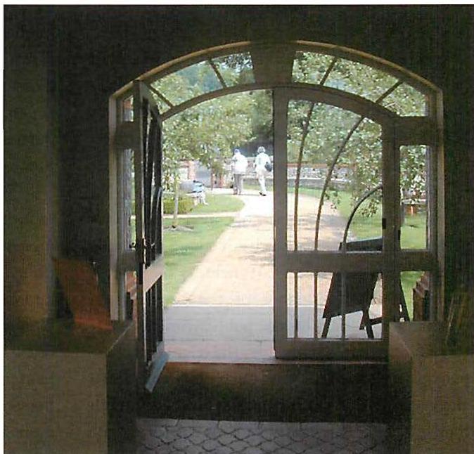 From the inside, looking out towards the garden
