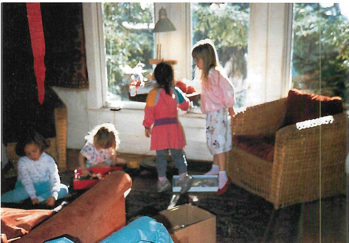 Children playing in afternoon light