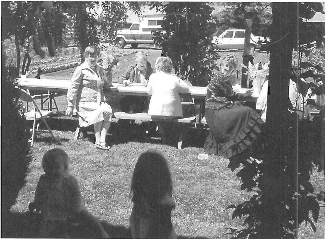 Family gathered around a table