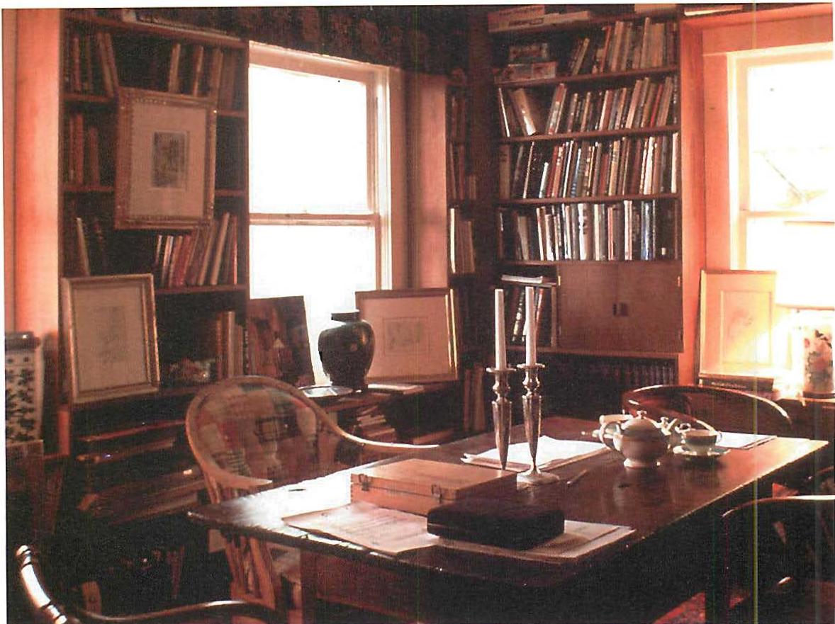 The peacefulness of the library I built in our house. Christopher Alexander, private library, 1988.