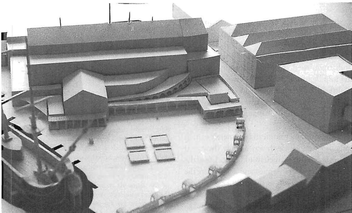 Process 3: The structure-preserving emergence of volume from the urban landscape: Formation of the space of Victory Arena, by the building.