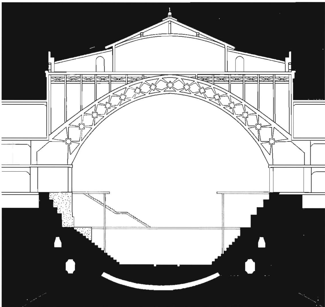 Cross-section of the completed arch. See the next two pages.