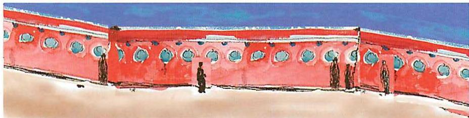 Sketch for the wall of Nyingma Monastery, Nepal, 1988