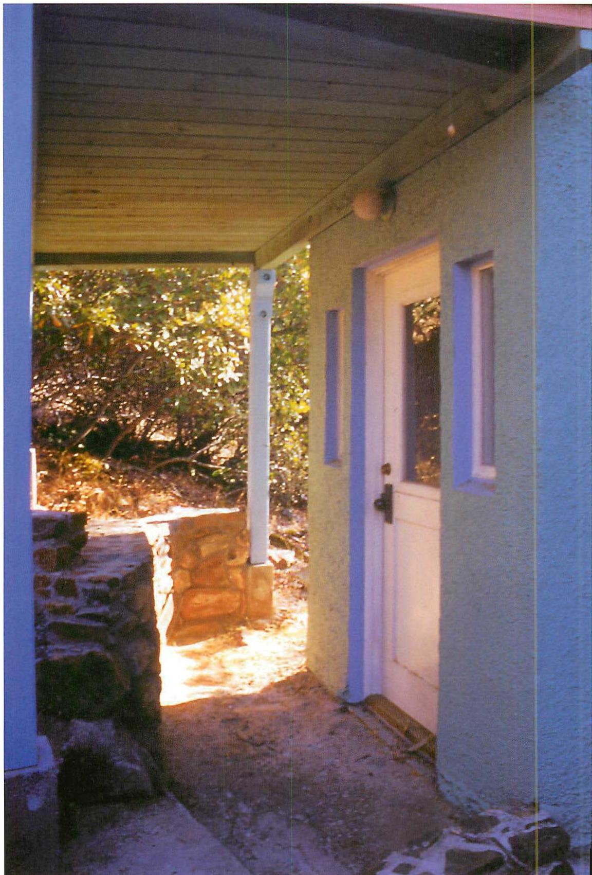 Hand-painted and tiled entrance of the Berrigessa house, Christopher Alexander
