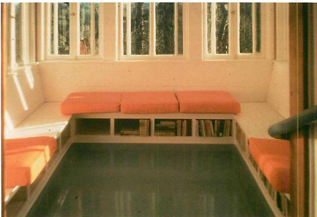 The small library, lowest point in the lower buildings