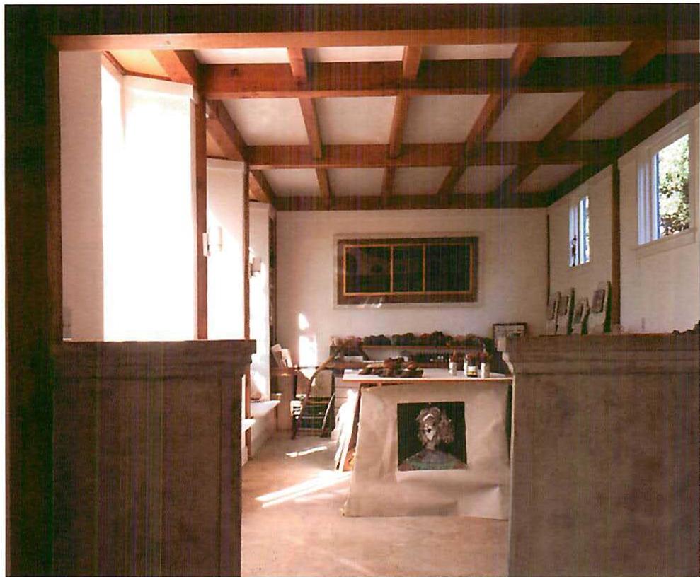 The painter's studio, in the upper buildings
