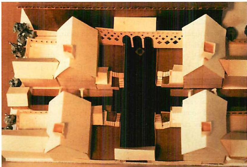 Early in-progress model of the Agate project. This is a typical cardboard model at a scale of 1:200, which completes the space- and volume-forming phase of work described in this chapter.
