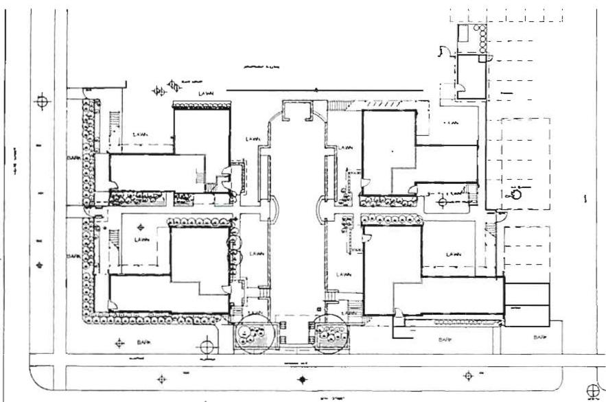 The plan of the Agate project, showing the complex pattern of positive outdoor spaces which emerged