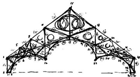 8. Second scissors truss sketch and its node: