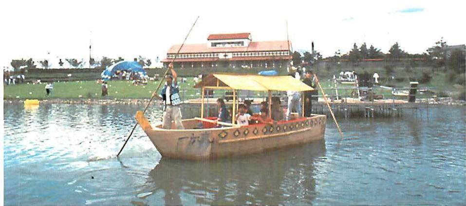 At the heart of the students' festivals today: the lake. This lake started out in life as a muddy swamp in the teo fields, before we built the campus. I saw, then, it was virtually impossible to drain it, and so made it a lake. The latent structure that was there was thus preserved, and extended, and enhanced — and became the living structure we see there today.