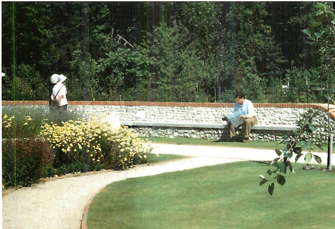 The entrance seat at West Dean, leading the visitors in. Christopher Alexander and John Hewitt. 1995