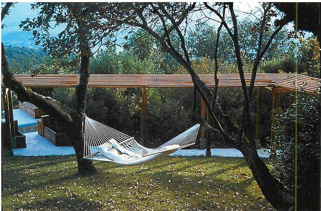 Garden around the Sarlo hot tubs. Sonoma, California. Christopher Alexander, Mark Briner, Eleni Coronavli. 1985